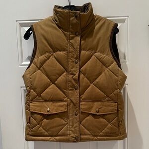 L.L. Bean Golden Brown Waxed Down  Quilted Vest